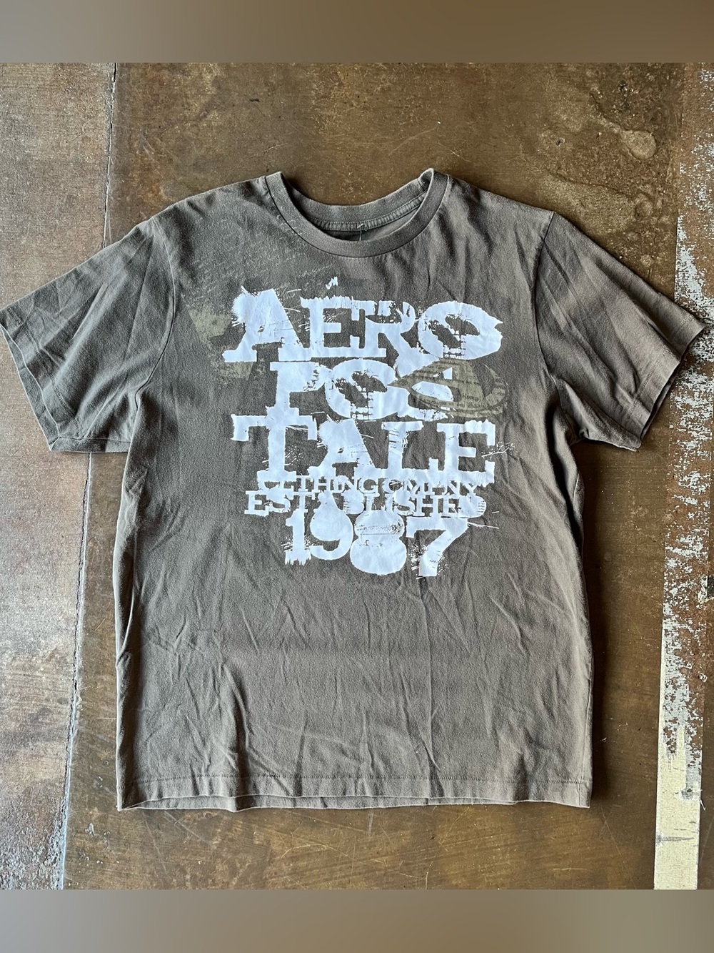 Vintage Y2K Aeropostale Grunge Logo Short Sleeve Mallcore Older Brother Core L